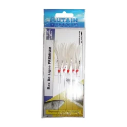 Bas De Ligne Autain 5 Hamecons Blanc