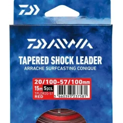 Bas De Ligne Daiwa Arrache Surf Taper Leader - Rouge - Par 5