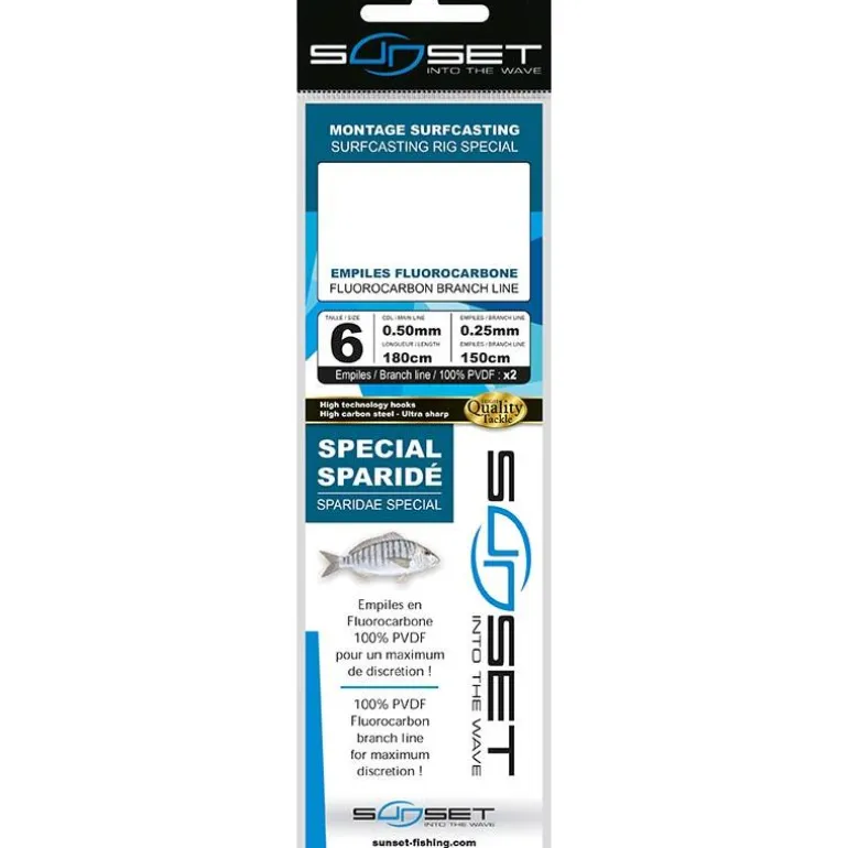 Bas De Ligne Sunset Surfcasting Rs Competition Special Sparide - Fluoro