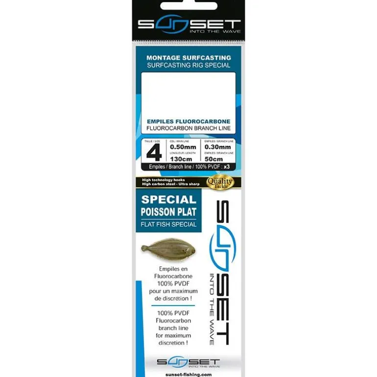 Bas De Ligne Sunset Surfcasting Rs Competition Special Poisson Plat - Fluoro