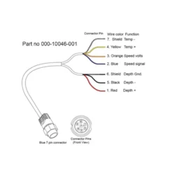Cable Adaptateur Lowrance Sonde 7 Pin Bleu Vers Câbles Dénudés