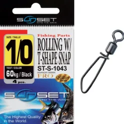 Emerillon Agrafe Mer Sunset Rolling W / T-Shape Snap St-S-1043 - Par 4