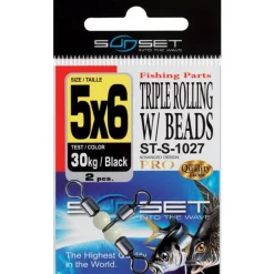 Emerillon Rotatif Mer Sunset Triple Rolling W / Beads St-S-1027 - Pack