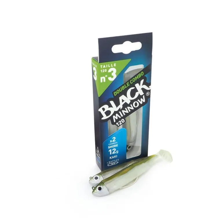 Kit Leurre Souple Arme Fiiish Double Combo Black Minnow 120 + Tete Plombee Shore