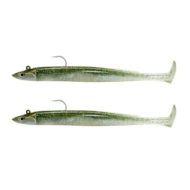 Kit Leurre Souple Arme Fiiish Double Combo Crazy Paddle Tail 100 + Tête Plombée Shore