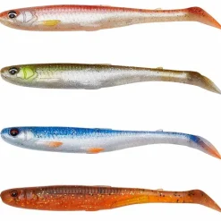 Pack Leurre Souple Savage Gear Slender Scoop Shad Mix - Par 4