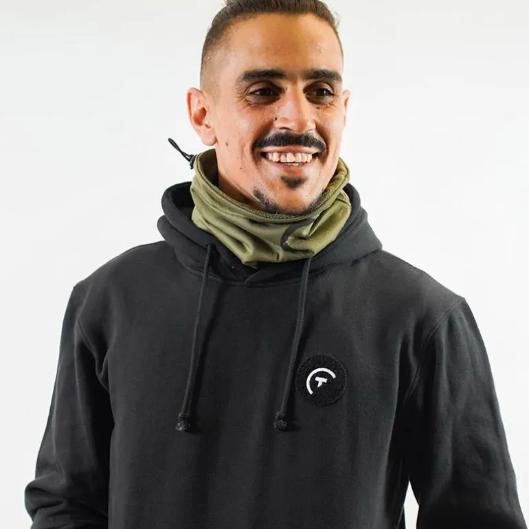 Sweat À Capuche Pêche Personnalisable Sur Vos Traces - Noir