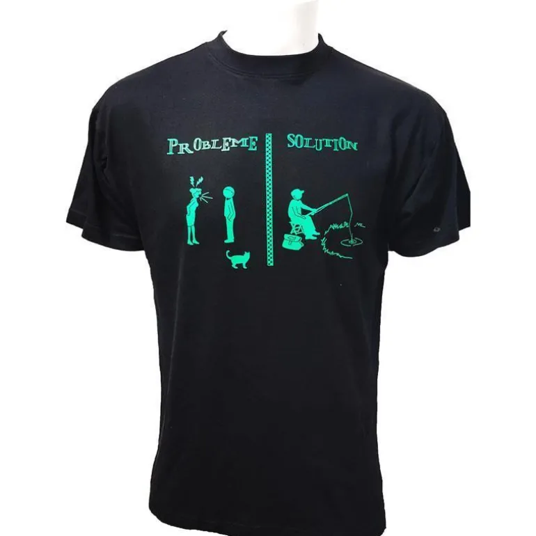 Tee Shirt Manches Courtes Homme Bartavel Probleme Peche - Noir