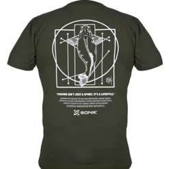 Tee Shirt Manches Courtes Homme Sonik By Think Fishy Art - Kaki