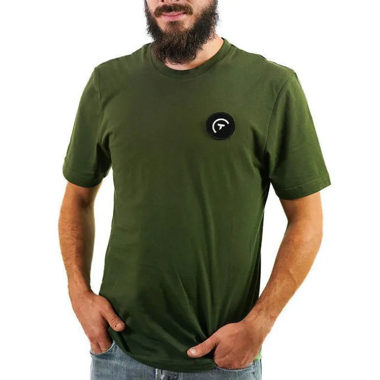 Tee Shirt Pêche Personnalisable Sur Vos Traces - Kaki