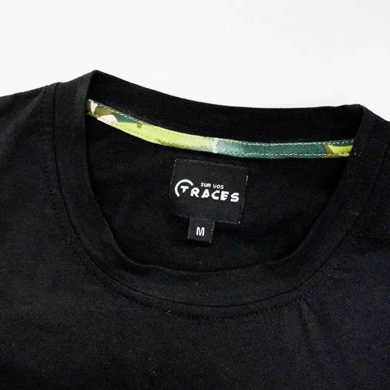 Tee Shirt Pêche Personnalisable Sur Vos Traces - Noir