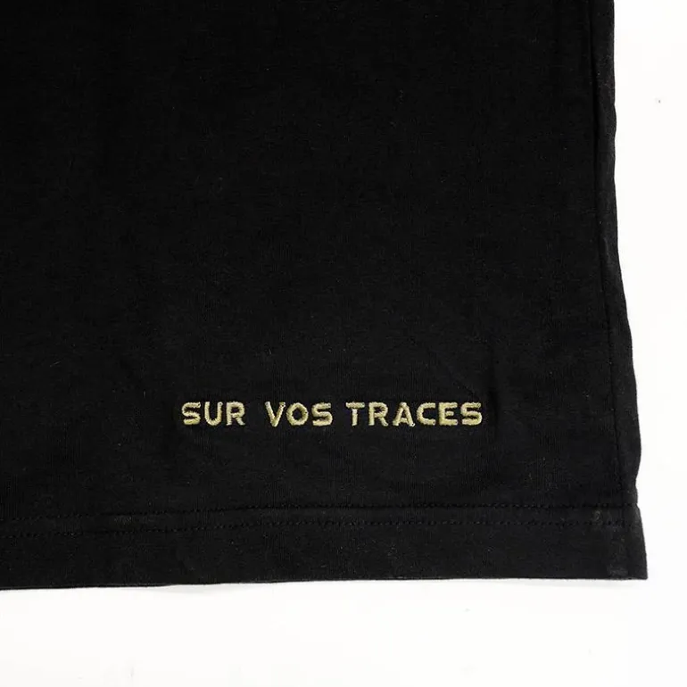 Tee Shirt Pêche Personnalisable Sur Vos Traces - Noir