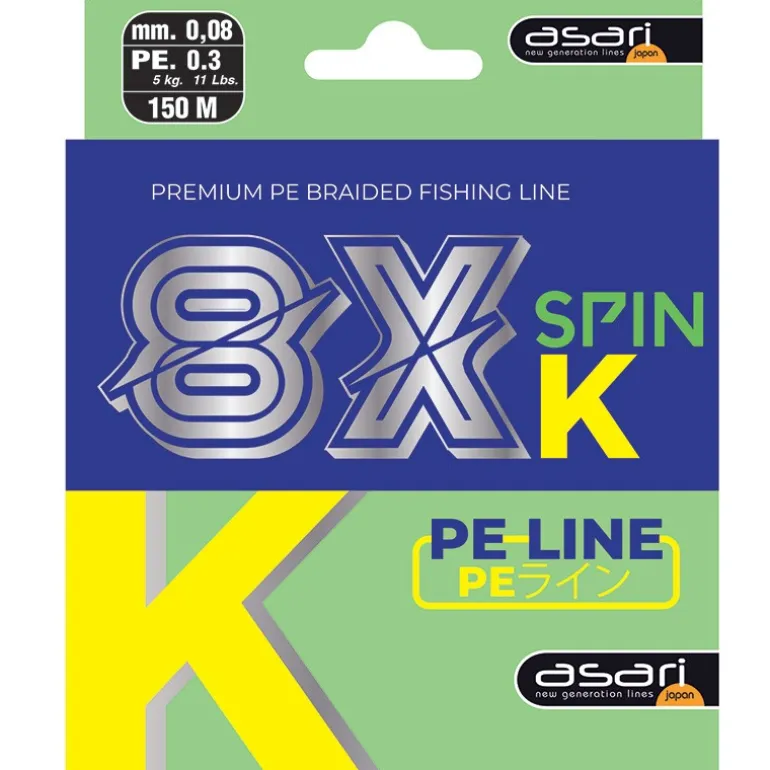 Tresse Asari 8X-K Spin - Vert Fluo - 150M