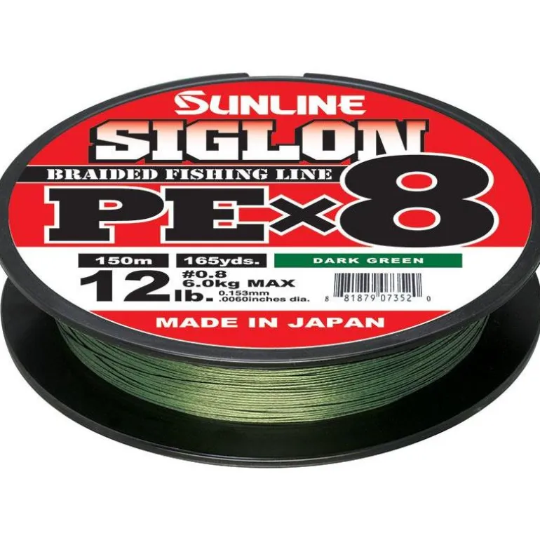 Tresse Sunline Siglon Braid Pe 8X Vert Fonce - 150M
